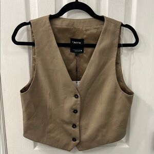 Zara Tan Button-Up Vest